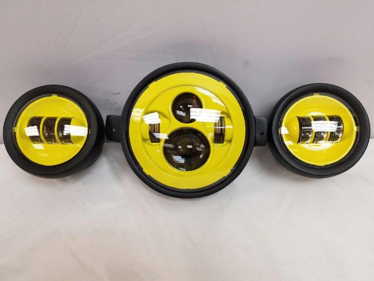 7″ Kawasaki Voyager & Vaquero DAYMAKER Headlight Dual 4.5″ 4 1/2″ Auxiliary AUX Yellow Spot