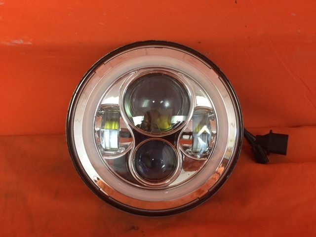 RIDROID 7″ LED Round Headlight With Green Halo – For Harley Davidson & Jeep TJ JK 1997-2018