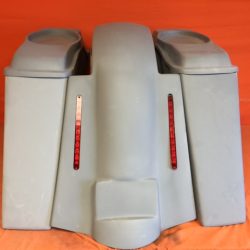 6” Stretched Bags, Lids & LED Rear Fender – Harley Touring 1996–2013, Fiberglass Primer