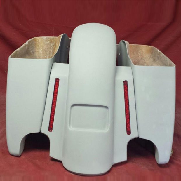 thumbnail image 2 of TCMT Stretched Saddlebags & LED Rear Fender Kit – For Harley CVO Road Glide 2014-2024 (Black) 2 of 6