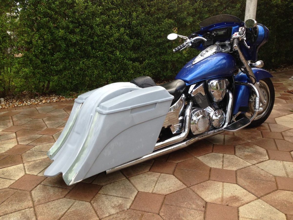 Honda Vtx 1800 1300 6″ Extended Stretched Out And Down Bags Rear Fender Lids Fender No Cut Outs 1795